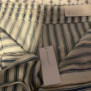 Blue and white striped AEO pants